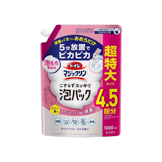 Kao Toilet Magic Clean No Scrub Foam Pack White Floral Scent Refill 1080ml