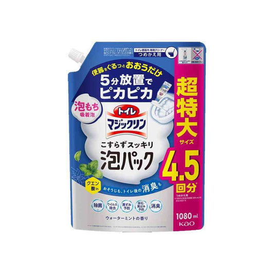 Kao Toilet Magic Clean No Scrub Foam Pack Water Mint Scent Refill 1080ml