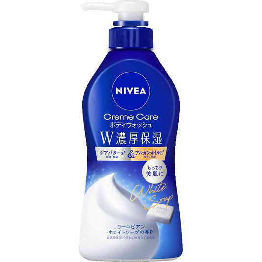 Kao Nivea Cream Care Body Wash W Rich Moisture European White Soap Scent Pump 460ml