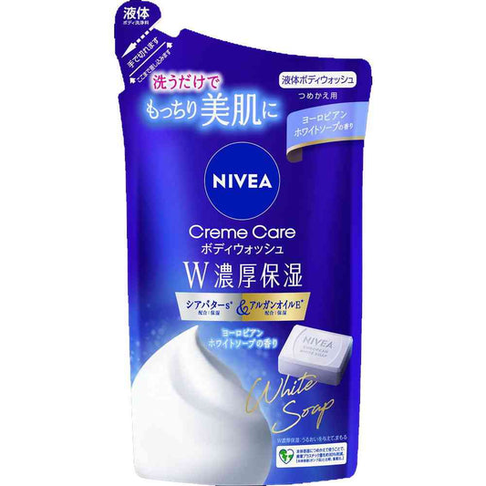 Kao Nivea Cream Care Body Wash W Rich Moisture European White Soap Scent Refill 340ml