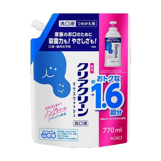 [Quasi-drug] Kao Clear Clean Mouthwash Soft Mint Refill 770ml