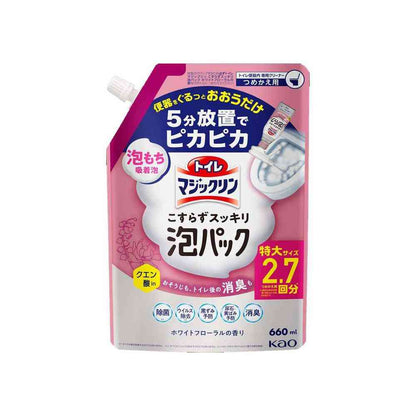 Kao Toilet Magic Clean No Scrub Foam Pack White Floral Scent Refill 660ml