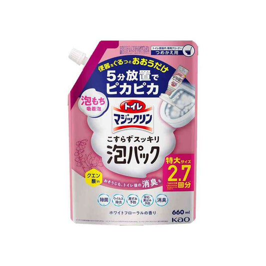 Kao Toilet Magic Clean No Scrub Foam Pack White Floral Scent Refill 660ml