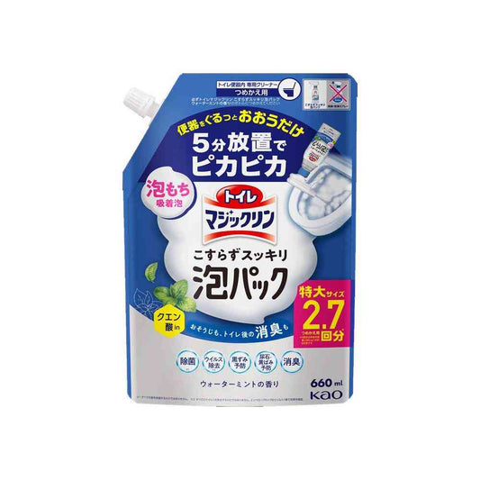 Kao Toilet Magic Clean No Scrub Foam Pack Water Mint Scent Refill 660ml