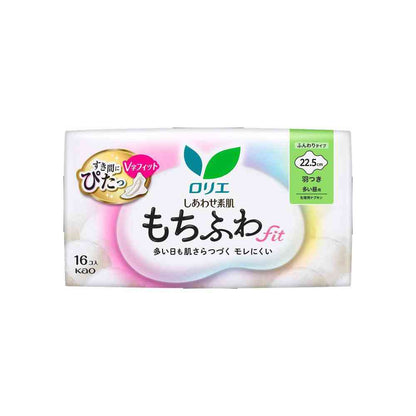 Kao Laurier Shiawase Suhada Mochi Fuwafit Day Use (22.5cm, Wings) (16 Pieces)