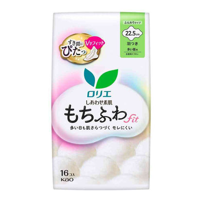 Kao Laurier Shiawase Suhada Mochi Fuwafit Day Use (22.5cm, Wings) (16 Pieces)