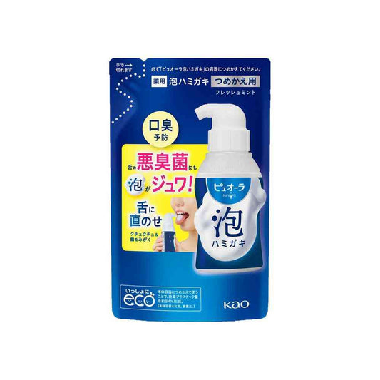 Kao Piyoura Foam Toothpaste Fresh Mint Refill 100ml