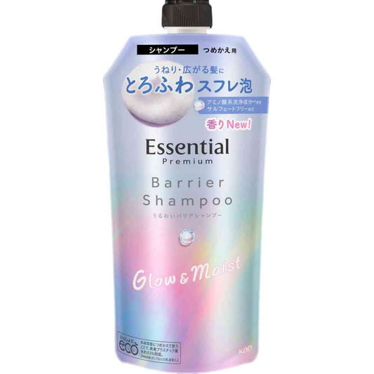 Kao Essential Premium Moisture Barrier Shampoo Glow & Moist Refill 340ml