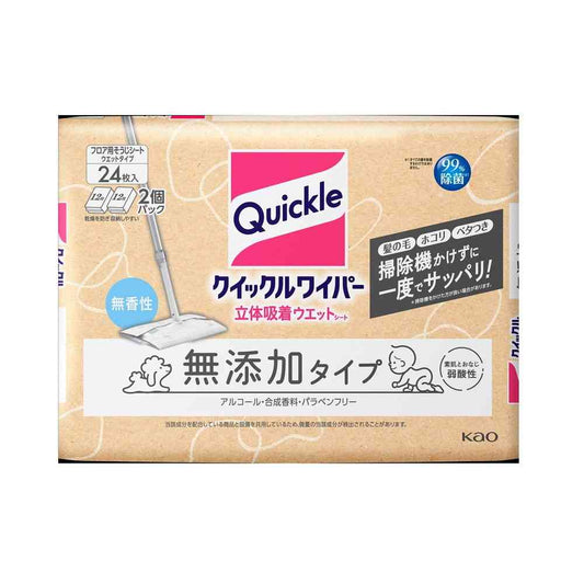 Kao Quickle Wiper 3D Adhesive Wet Sheets Additive-Free Type 24 Sheets