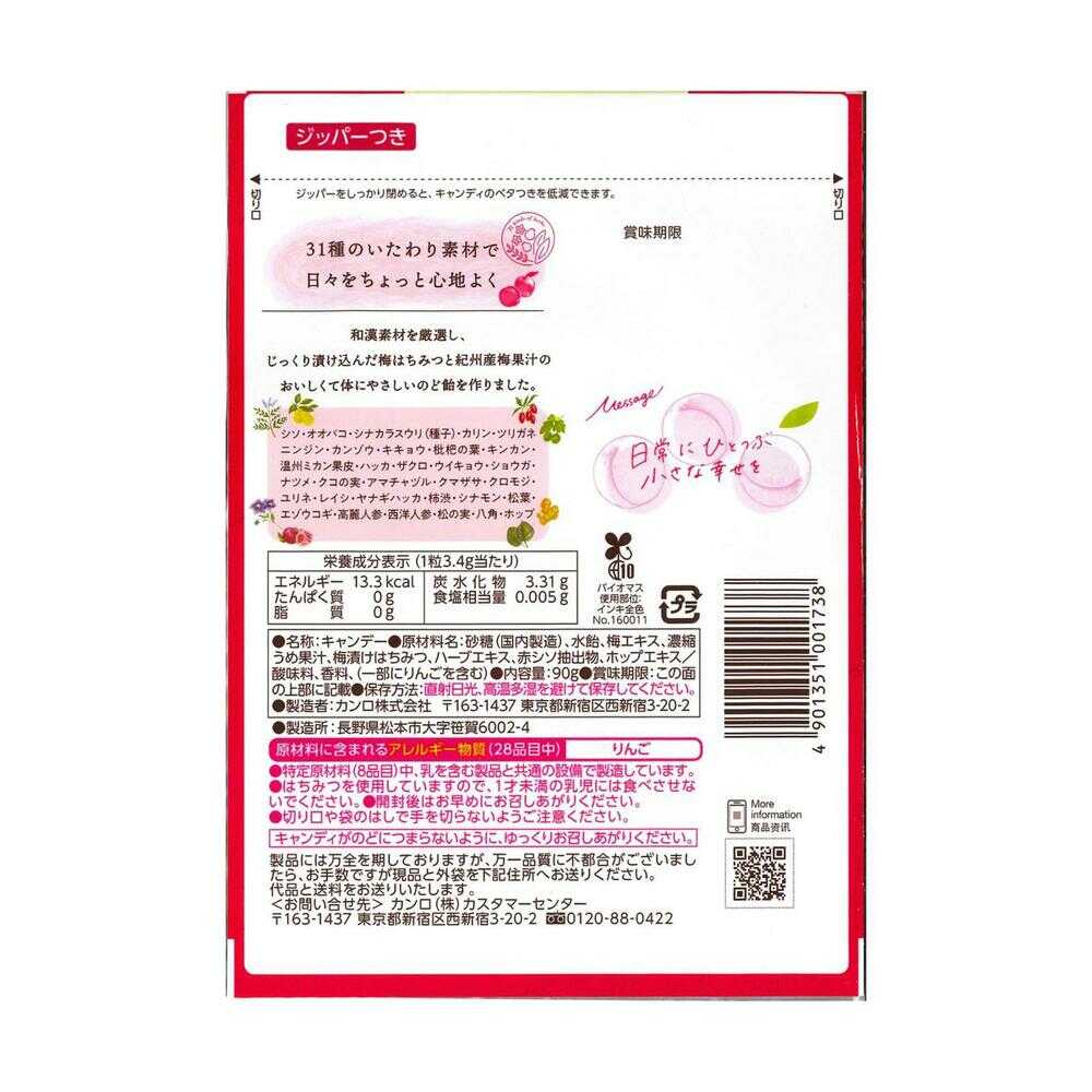 Kanro Healthy Throat Candy Plum 90g