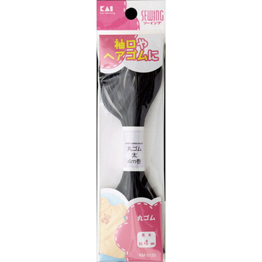 KM3133 Round Rubber Black Thick Approximately 4m