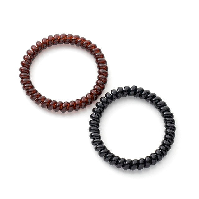 Mappepe Spring Hair Rubber Slim Type 2P (Brown & Black)