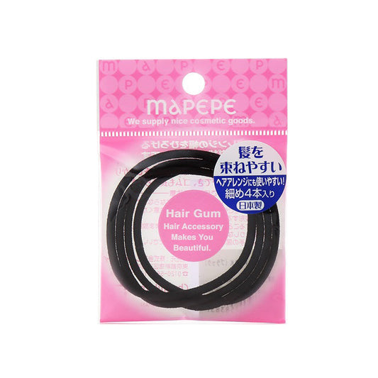 Shanti Mappe Hair Tie Thin 4 Pieces Black