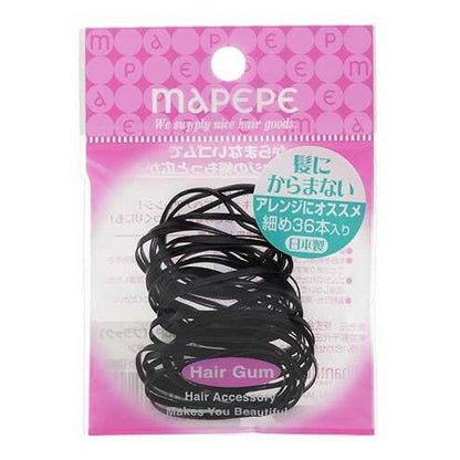 Mapepe Ring Rubber Bands Black (Thin, 36 Pieces)