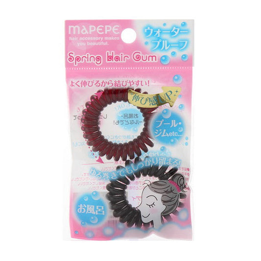 Mappepe Spring Hair Tie 2P Brown & Black