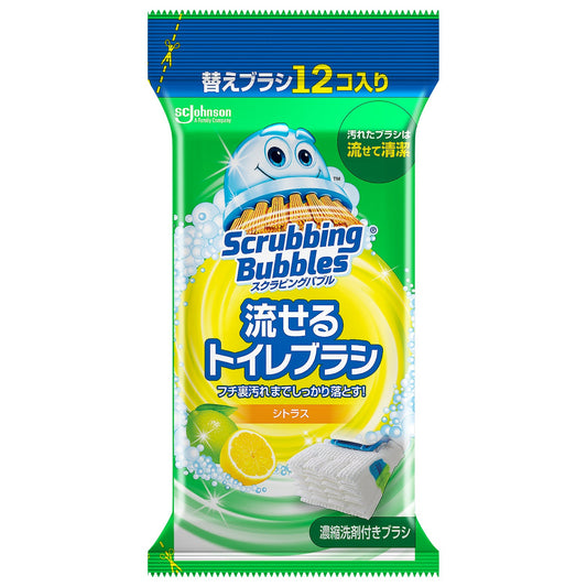 Scrubbing B Flushable Toilet Brush Citrus Refill 12 pcs