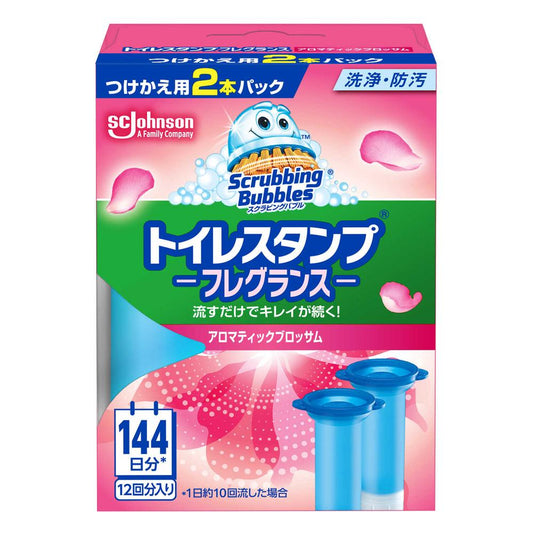 Johnson Scrubbing Bubbles Toilet Stamp Aromatic Blossom Refill 12 Uses (38g x 2)