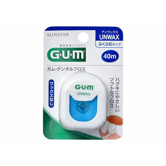 GUM Dental Floss Unwaxed 40M Expanding Type