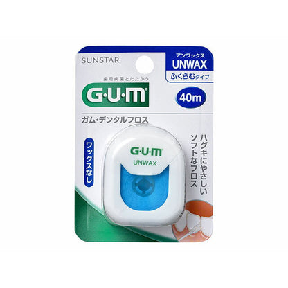 GUM Dental Floss Unwaxed 40M Expanding Type