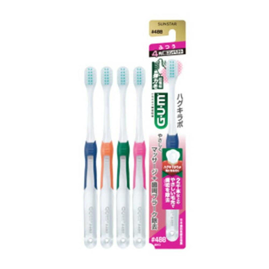 Sunstar GUM Hugki Lab Dental Brush #488 4-Row Ultra Compact, Regular