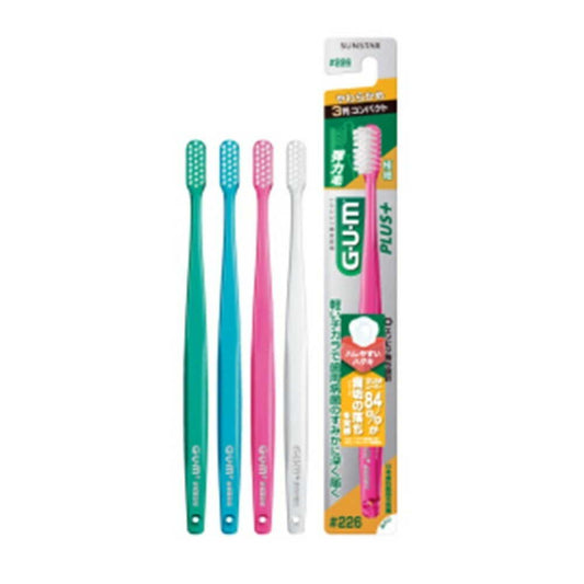 Sunstar GUM Plus Dental Brush #226 3-Row Compact, Soft