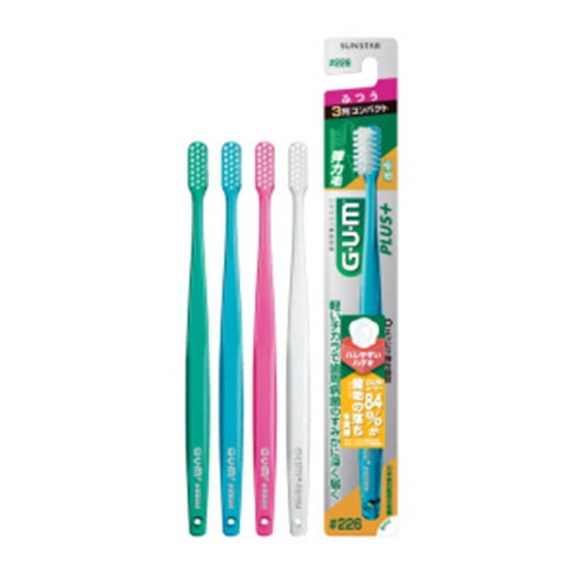 Sunstar GUM Plus Dental Brush #226 3-Row Compact, Regular