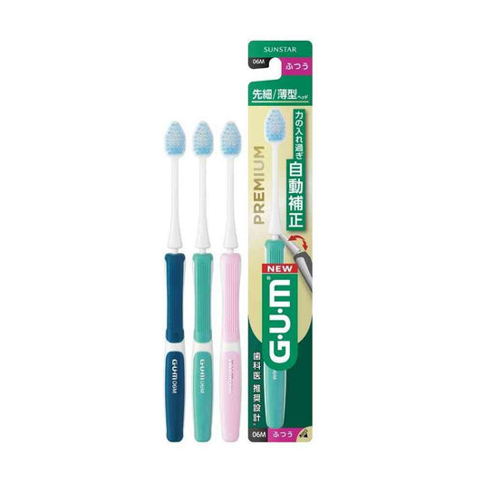 Sunstar Gum Premium Brush #06M Slim Type Regular 1 Piece (Color Selection Not Available)
