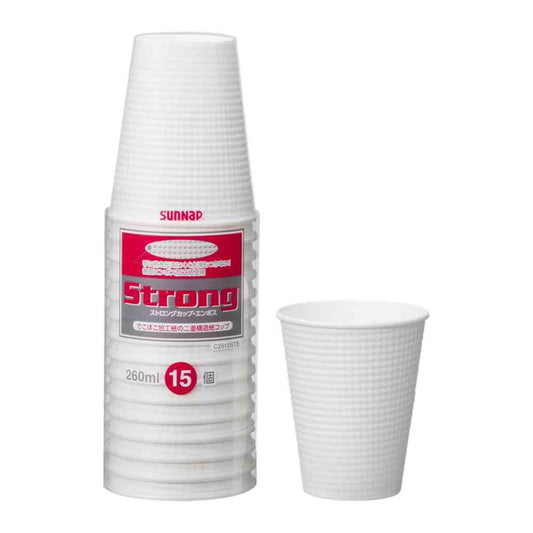 Sunnap C2615STE Strong Cup Embossed 260ml 15 Pieces