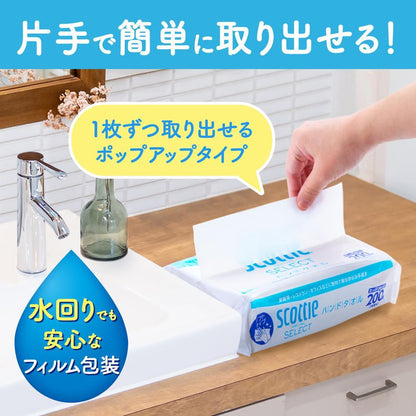 Nippon Paper Kleisia Scottie Select Hand Towels 200 Sheets x 3