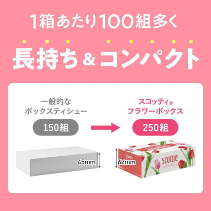 Nippon Paper Crecia Scottie Tissue Flower Box 250 Sets x 3 Pieces