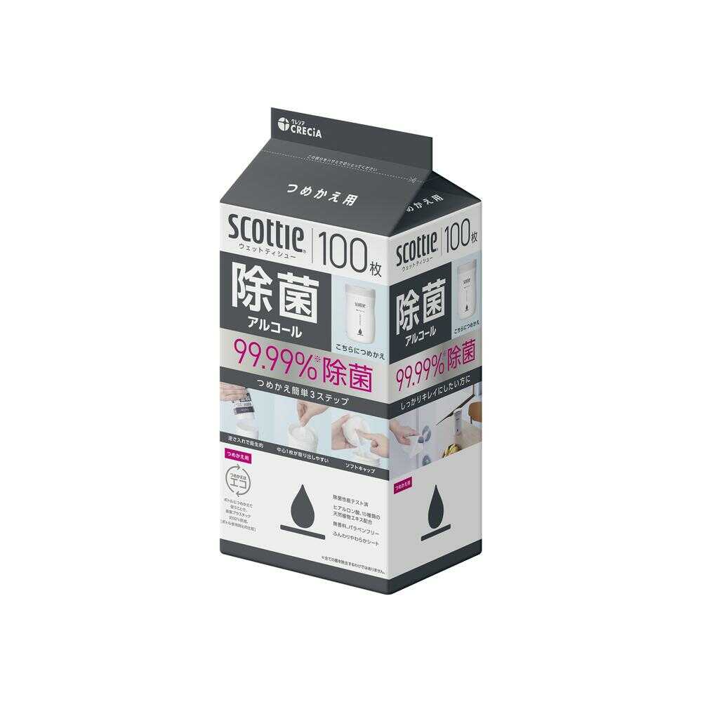 Krecia Scottie Wet Tissue Alcohol Disinfectant Refill 100 Sheets