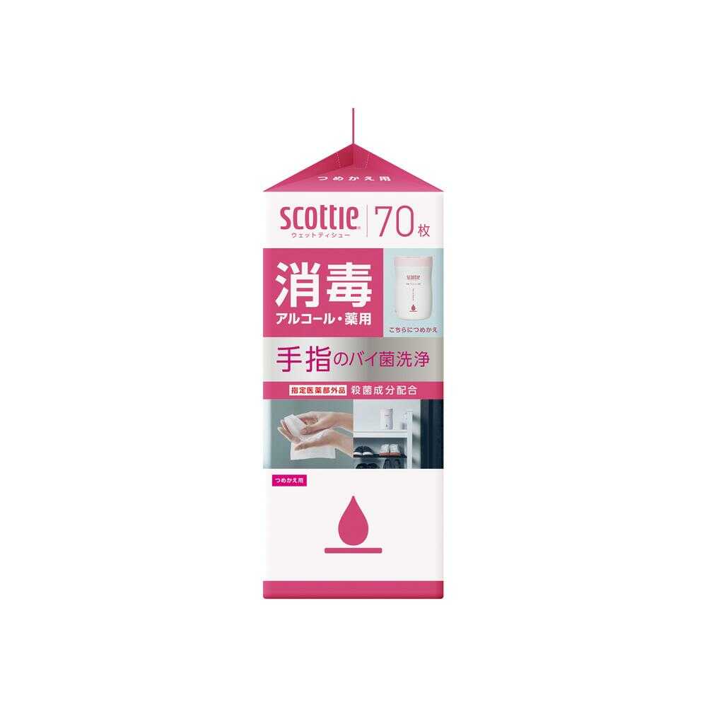 [Quasi-Drug] Krecia Scottie Wet Tissue Disinfectant Alcohol Refill 70 Sheets