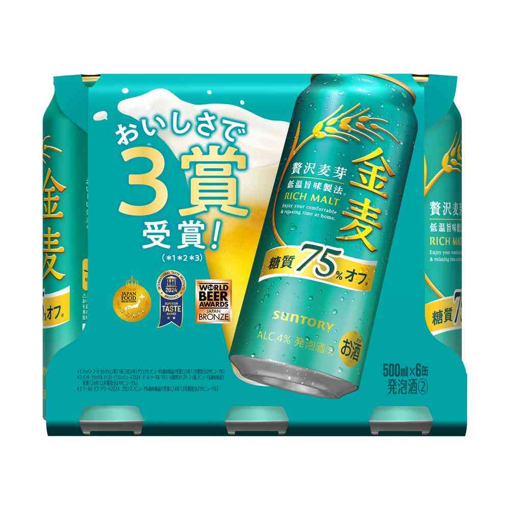 Suntory Kinmugi 75% Reduced Sugar 500ml x 6
