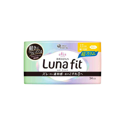 Daio Paper Elis Skin Feel Luna Fit Ultra Slim Light Day Use 17cm Wingless 34 Pieces
