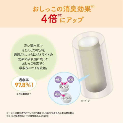Daio Paper Kimiomoi Powerful Deodorizing & Antibacterial Cat Litter for System Toilets Small Granules 4L