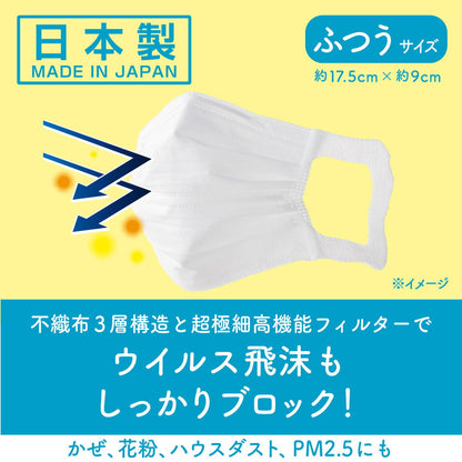 Daio Paper Elleair Japan Made Hyper Block Mask Moisture Control Small Size 7 Pieces