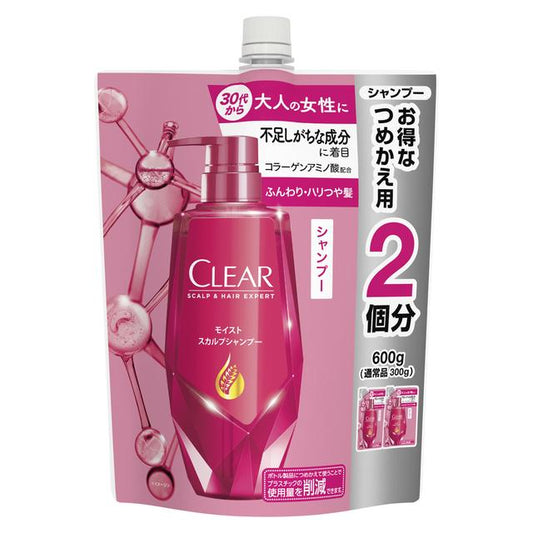 Unilever Clear Moist Scalp Shampoo Large Refill 600g
