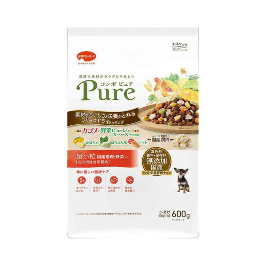 Nihon Pet Food Combo Pure Dog - Extra Small Pellets with Domestic Chicken & Vegetables 600g (300gx2)
