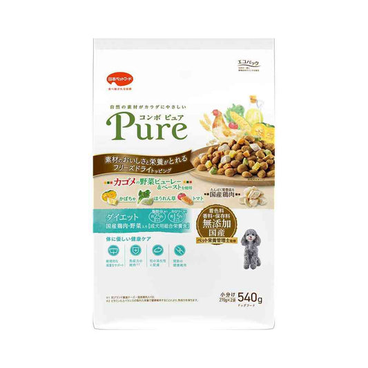 Nihon Pet Food Combo Pure Dog Diet - Domestic Chicken & Vegetables 540g (270gx2)