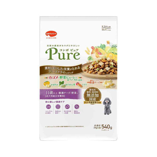 Nihon Pet Food Combo Pure Dog - 11 Years and Older Selected Cheese & Vegetables 540g (270gx2)