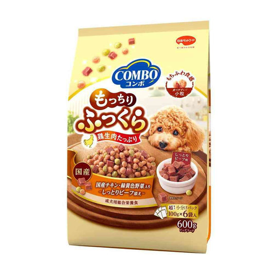 Nihon Pet Food Combo Dog Mochi Fuwari Domestic Chicken & Moist Beef 600g (100g x 6 bags)
