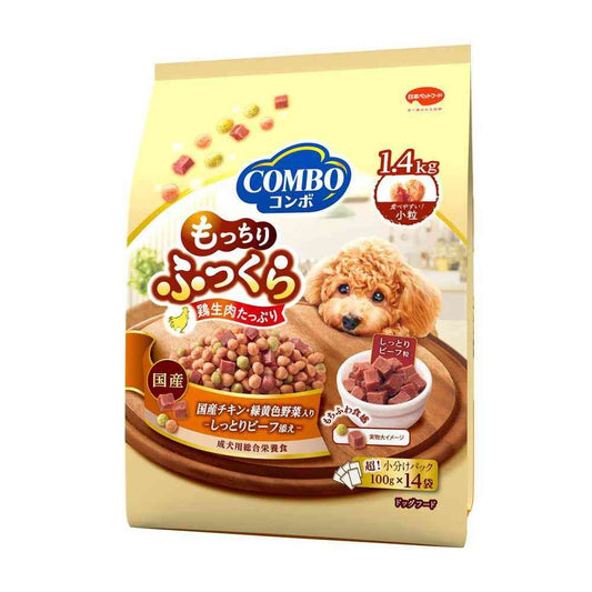Nihon Pet Food Combo Dog Mochi Fuwari Domestic Chicken & Moist Beef 1.4kg (100g x 14 bags)
