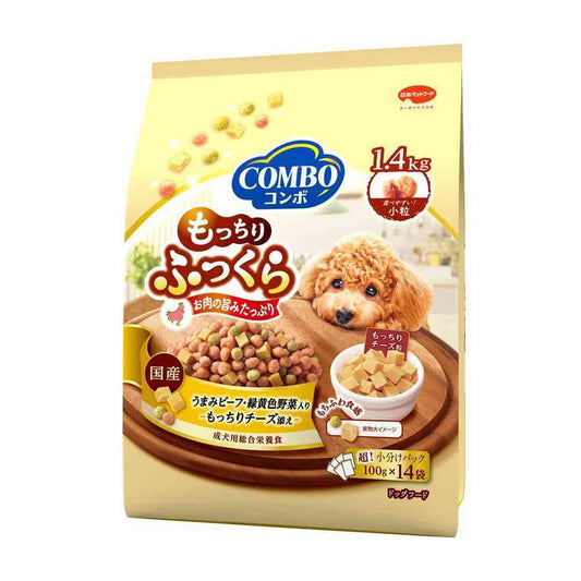 Nihon Pet Food Combo Dog Soft and Fluffy Savory Beef with Cheese 1.4kg (100g x 14 bags)