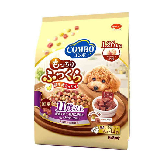 Nihon Pet Food Combo Dog Mochi and Fluffy for Dogs 11 Years and Older 1.26kg (90g x 14 bags)