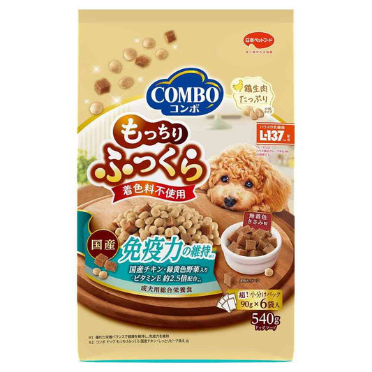 Nihon Pet Food Combo Dog Mochiri Fukkura Immune Support 540g (90g x 6 bags)