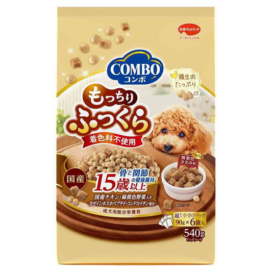 Nihon Pet Food Combo Dog Mochiri Fukkura 15 Years and Older 540g (90g x 6 bags)