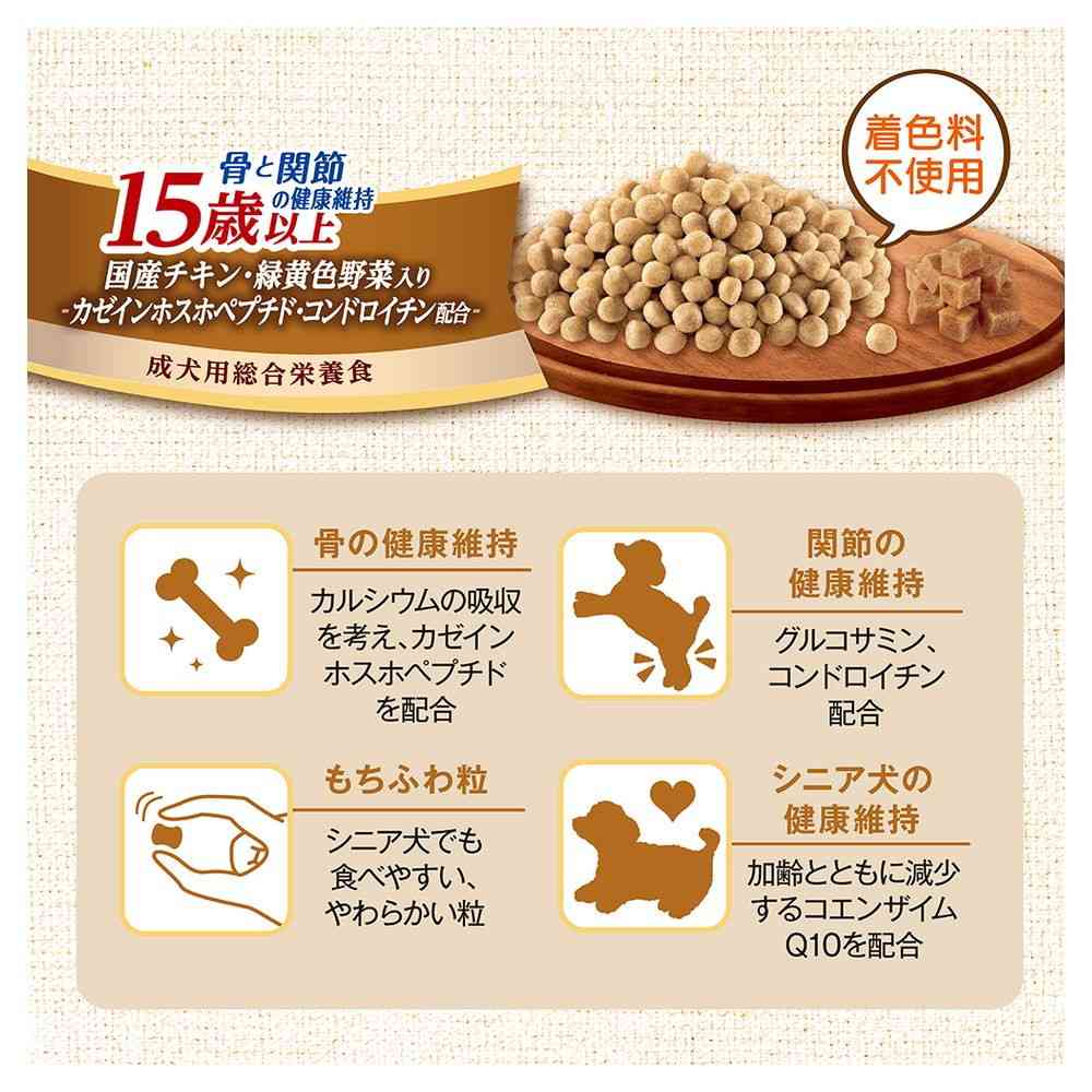 Nihon Pet Food Combo Dog Mochiri Fukkura 15 Years and Older 540g (90g x 6 bags)