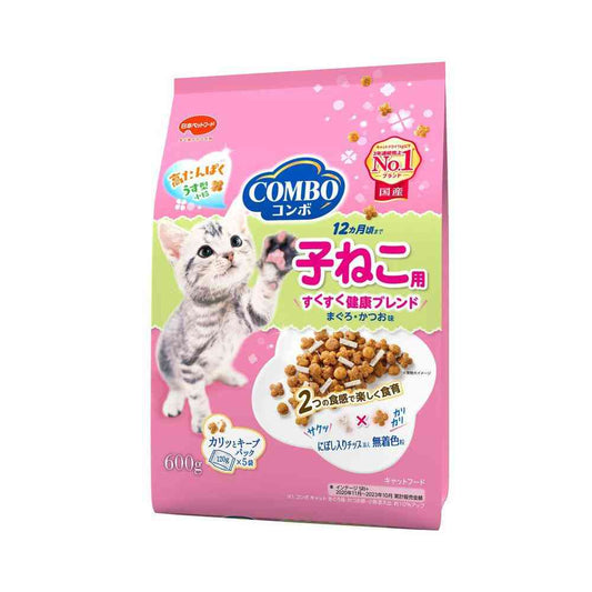 Nihon Pet Food Combo Cat Kitten Tuna and Bonito Flavor with Dried Anchovy Chips 600g (120g x 5)