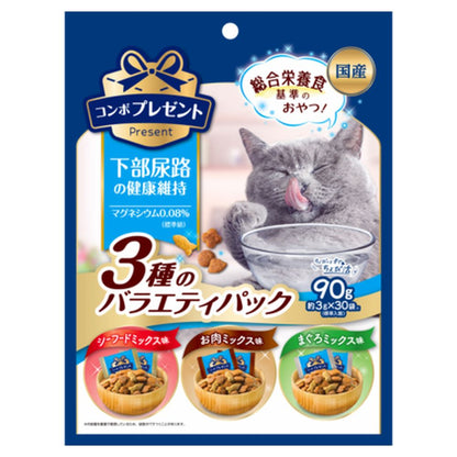 Nippon Pet Food Combo Present Cat Treats Lower Urinary Tract Health Maintenance Variety Pack 90g (3g x 30 bags)