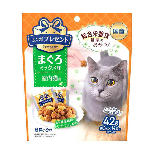 Nihon Pet Food Combo Gift Cat Treats Tuna Mix Flavor for Indoor Cats 42g (3g x 14 Bags)